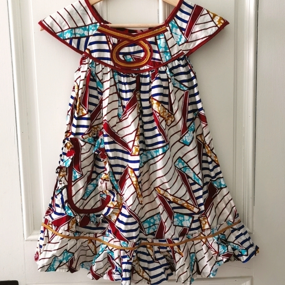Handmade girls dress. Geometric shapes. Size 3T. EUC